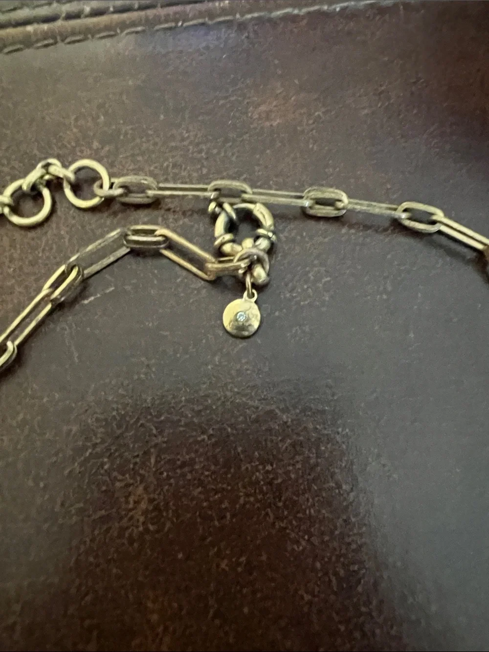 J. Crew Gold-Tone Leaf Cluster Necklace with sparkly Clear Stones - Picture 3 of 4